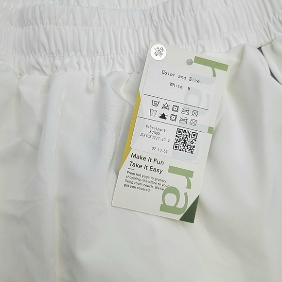 NWT Halara White High Waist Lightweight Contrast Seam 2-in-1 Athletic Joggers - Picture 6 of 6